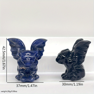 Figura de Murciélago Alado de Cristal Natural Mixto, Estatua de Murciélago Tallada a Mano en Piedra, Adorno de Animal de Cristal Curativo para Decoración del Hogar y Joyería - Product Image 1
