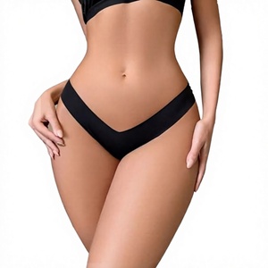Braguitas de bikini sin costuras para mujer, de cintura baja, de seda helada, transpirables, de secado rápido, de punto elástico, colores sólidos, suaves, con corte láser - Product Image 3