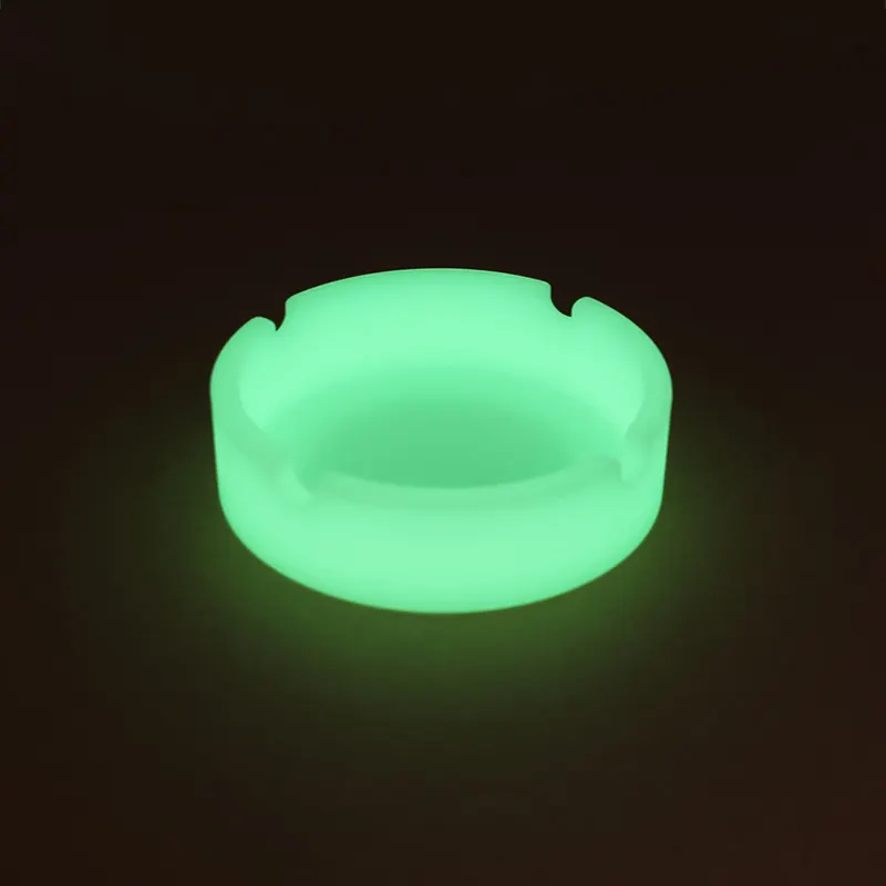 Luminoso Gel di Silicone Luce Posacenere Posacenere Circolare Nuovo Fluorescente Fumo Conveniente Sigaretta Caso Creativo Posacenere