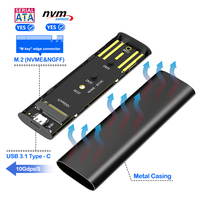 Case SSD in Alluminio M2 NVME con Adattatore USB Type C, Supporta Chiavi M e B&M