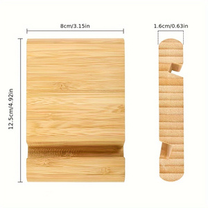 Penyangga Ponsel Kayu untuk Meja, Dudukan Ponsel dari Kayu Bambu, Penyangga Smartphone Portabel untuk Meja, Penyangga Ponsel Universal - Product Image 3
