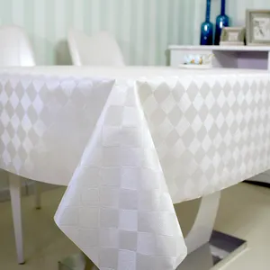 Supplying Waterproof Soft Custom Banquet Pvc Home Restaurant Plastic Checkered White Tablecloth