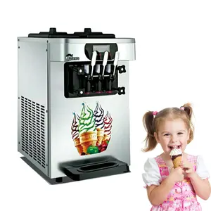 2024 Desktop-Eismaschine Kommerziell Automatisch 3 Geschmacks richtungen Mini Soft Serve Ice Cream Maker Machine Promotion