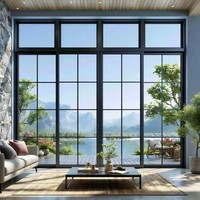 Fenêtre panoramique moderne Sunnysky en aluminium à économie d'énergie, insonorisée, en verre trempé, coupe-vent, pour l'extérieur de la maison