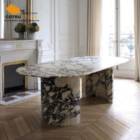 Calacatta Viola Table basse en marbre Table à manger Meubles en marbre pour la cuisine