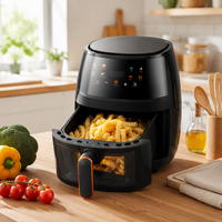 Oven Penggorengan Udara Digital Pintar dengan Jendela Transparan untuk Dapur Rumah, Penggorengan Sehat untuk Makanan Keluarga Cepat dan Sehat