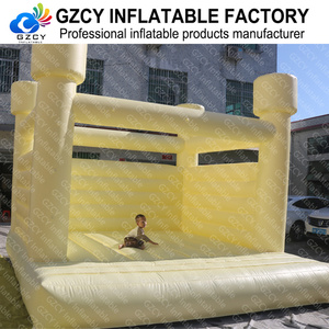 Château gonflable en PVC jaune citron mat - Utilisation commerciale en extérieur et en intérieur - Taille personnalisable - Installation facile - Product Image 5