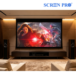 Pantalla de Proyección Acústica Transparente Gris Tejida SCREENPRO 3W para Cine en Casa, Antirreflejos, 8K HD, Empotrada en el Techo, con Sistema de Tensión - Product Image 3