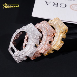 925スターリングシルバー 全面VVSモアッサナイト ウォッチケース ヒップホップジュエリー ダイヤモンドテスター合格 メンズ DW6900 腕時計ベゼル - Product Image 2