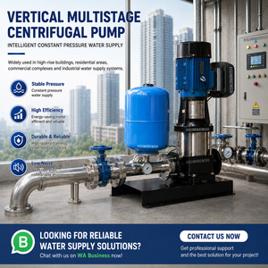 Pompe à eau centrifuge verticale en acier inoxydable, pompe de surpression multi-étages haute performance pour applications industrielles - Product Image 3
