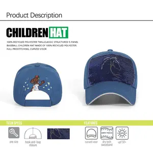 Animali personalizzati per bambini ricamo baseball sport estivi all'aperto per bambini cappellini per bambini con paillettes solidi