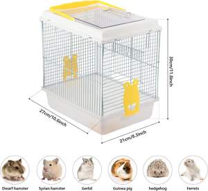 <span class=keywords><strong>Cage</strong></span> de transport <span class=keywords><strong>portable</strong></span> respirante en fer pour petits animaux (hamster nain, <span class=keywords><strong>chinchilla</strong></span>) avec bouteille d'eau et bol à nourriture - Product Image 2