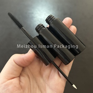 ISMAN Luxe 5ml+5ml Tube de brillant à lèvres double embout transparent noir, flacon de mascara et d'eye-liner, <span class=keywords><strong>vente</strong></span> en gros, marque <span class=keywords><strong>privée</strong></span>, personnalisé, professionnel, nouveauté - Product Image 2