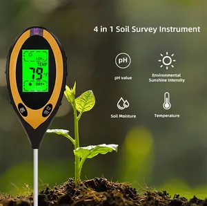 Cheap 4 In 1 Digital Soil PH Meter Tester LCD Temperature Sunlight PH Soil Moisture meter Tester for Garden Plants and awns
