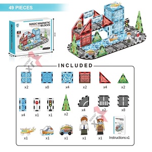 Nouvel ensemble <span class=keywords><strong>de</strong></span> jouets éducatifs 3D STEM tendance 2025 : Blocs <span class=keywords><strong>de</strong></span> <span class=keywords><strong>construction</strong></span> magnétiques magiques – 49 pièces <span class=keywords><strong>de</strong></span> tuiles magnétiques pour enfants - Product Image 6