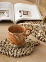 Sets de table en rotin naturel tressé en forme de feuille pour tables à manger, banquets, événements spéciaux, résistants à la chaleur, isolants, design bohème