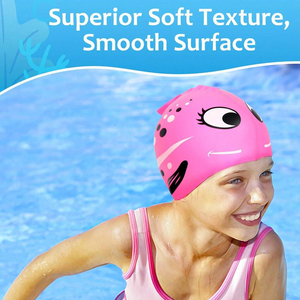 Sombrero de natación de dibujos animados para niños Sombrero de natación de silicona en forma de pez Protección cómoda para el cabello - Product Image 3