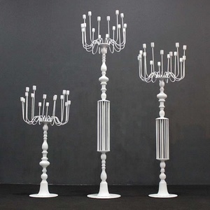 2019 de metal de oro de color blanco romano titular de la vela del pilar MESA CENTRO de mesa boda deco pasarela soporte - Product Image 3