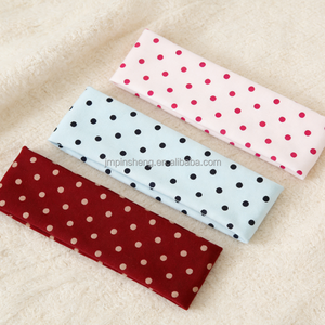 Bandeaux larges extensibles en tissu élastique <span class=keywords><strong>noir</strong></span> à pois blancs pour filles - SPA & Yoga Fashion Designer - Product Image 5