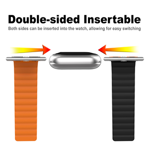 Eraysun-Bracelet de montre en silicone magnétique, deux couleurs ultra 2, 42/44/45/49mm, <span class=keywords><strong>pour</strong></span> <span class=keywords><strong>Apple</strong></span> I <span class=keywords><strong>Watch</strong></span> 7 8 9, bracelet en caoutchouc <span class=keywords><strong>pour</strong></span> femmes - Product Image 2