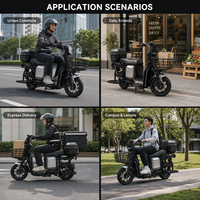 Moto électrique pour trajets urbains quotidiens pour hommes, scooter électrique avec freins à disque avant et arrière, avec panier avant et coffre arrière
