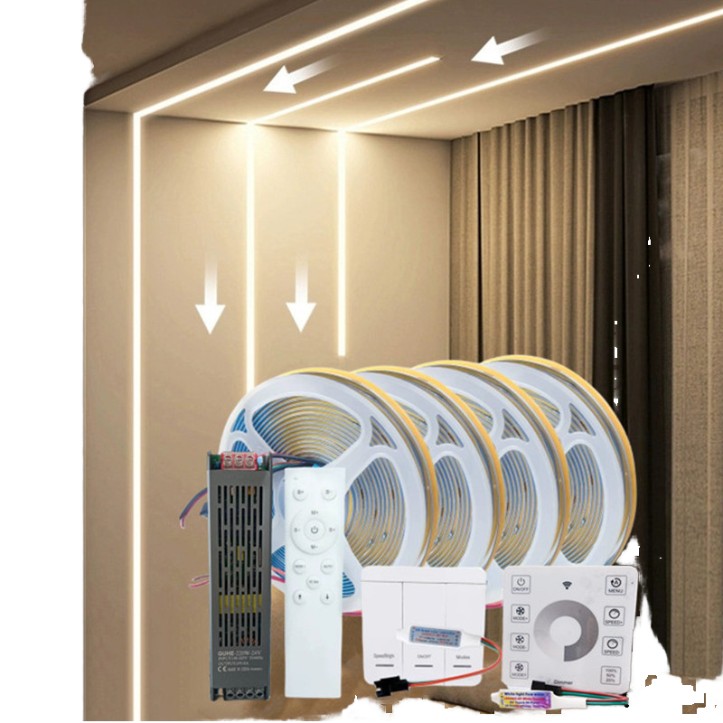 Running Water Flowing Led Strip Cob Led Strip 24v Programmable 360leds/m Single Color Cob Led Strip Light for Home