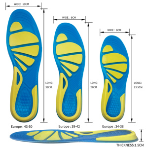 Solette in Gel sportivo TPE ad alta elasticità <span class=keywords><strong>per</strong></span> assorbimento degli urti e supporto <span class=keywords><strong>per</strong></span> arco ispessito plantare plantare fascite ortopedica solette <span class=keywords><strong>per</strong></span> <span class=keywords><strong>scarpe</strong></span> - Product Image 6