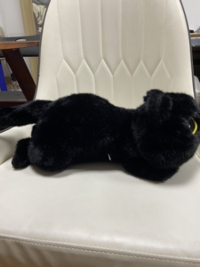 Soft Fluffy Black Cat Plush Toy Big Eyes Cute Kitten <b>Doll</b> Home Bedroom Decoration Birthday Gift - Product Image 4