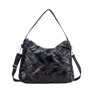 Bolso de Hombro Grande Acolchado de Poliéster para Uso Diario, Bolso Tote Impermeable de PU para Mujer, Bolso de Mano con Cremallera Estilo Hobo - Product Image 1