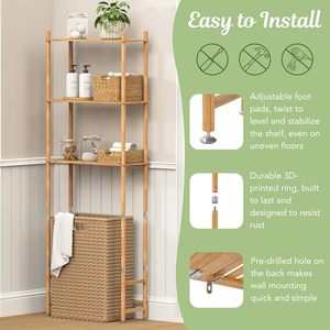 Trong nhà vệ sinh lưu trữ <span class=keywords><strong>3</strong></span>-tầng tre nhà vệ sinh kệ freestanding trên nhà vệ sinh phòng tắm Tổ Chức Phòng tắm lưu trữ tủ - Product Image 3