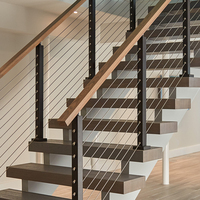 BNS Maßgefertigtes Edelstahl-Balustrade-Treppengeländer-System Edelstahl-Kabelgeländer Bodenbalustrade