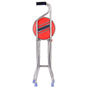 S Type Four Legged Walking Stick <b>Stool</b> <b>Adjustable</b> <b>Height</b> Stainless Steel For Elderly Support - Product Image 3