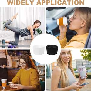 Multicolor Silicone Coffee Cup Sleeve Anti-slip Heat Resistant <b>Protector</b> for Mug <b>Glass</b> Stainless Steel - Product Image 2