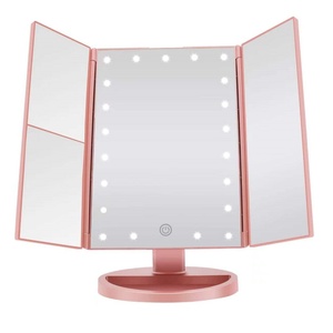 Desktop Cosmetic <b>Mirror</b> 180 Degree Rotation Magnification 3x/2x Makeup <b>Mirror</b> with Trifold Vanity <b>Mirror</b> With Light - Product Image 3