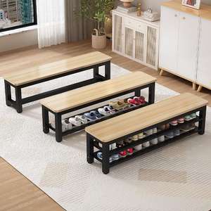 Banc d'entrée en bois massif, banc long commercial durable, tabouret de vestiaire, banc de rangement pour chaussures d'extérieur, utilisation unisexe pour enfant - Product Image 3