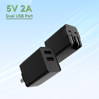 Cargador Portátil Plegable 5V 1A 2A 2.1A 2.4A, Cargador USB A con Enchufe EU, UK, AU, US