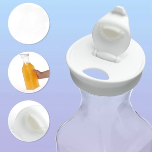 1L 50oz plastik Carafe persegi dasar sekrup tutup kendi air tutup kendi untuk kulkas untuk wiski anggur kemasan Soda jus Jar - Product Image 6