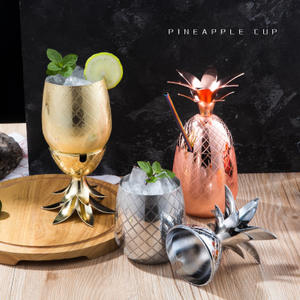 Tazza da Cocktail Creativa in Acciaio Inossidabile, Bicchieri in <span class=keywords><strong>Rame</strong></span> per Moscow Mule, Tazza a Forma <span class=keywords><strong>di</strong></span> Ananas - Product Image 1