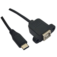 Kabel Printer USB Tipe C laki-laki ke USB tipe B perempuan kabel Printer dengan sekrup untuk MacBook Pro HP Canon Samsung Printer & Hard Disk