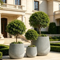 Jardinières en ciment de style américain vintage pour l'extérieur/l'intérieur, vente en gros de pots de fleurs ronds, pots de plantes écologiques pour jardin, villa, balcon
