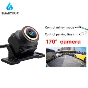 Cámara de visión trasera Smartour HD para coche 170 grados impermeable lente ancha dorada CCD cámara de marcha atrás para coches Universal