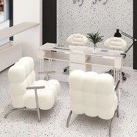 Table à ongles moderne JINCHENG de style français classique, couleur personnalisée, avec aspirateur de poussière métallique portable pour salon de manucure et salon.