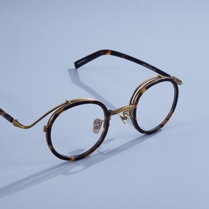 Vintage Round Metal Acetate Combo Eyeglass <b>Frame</b> Men Women Retro Carved Bridge Optical Glasses Custom Prescription Eyewear - Product Image 5