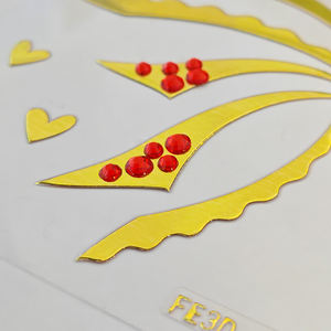 อายไลเนอร์สีทองที่กำหนดเองแต่งหน้าอัญมณีสติกเกอร์ใบหน้าอายแชโดว์แม่แบบ<span class=keywords><strong>การ์ด</strong></span>ลายฉลุชั่วคราวเครื่องสำอางสติกเกอร์สักอายแชโดว์อายไลเนอร์ - Product Image 4