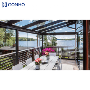 Nouvelles tendances <span class=keywords><strong>Solarium</strong></span> personnalisé 4 saisons préfabriqué préfabriqué toit incliné modulaire maison de jardin salles de soleil - Product Image 5