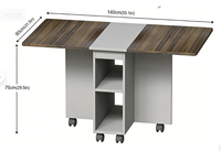 Ensemble de table à manger en bois moderne durable de nouvelle conception, 5 pièces, avec 4 chaises pliantes extensibles pour 4 personnes, utilisation à domicile, appartement, hôtel