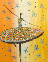 Décoration de table de designer Silkvivre, forme carrée, art abstrait de ballet, broderie artisanale en soie Su, motifs pétales dorés, pour la maison