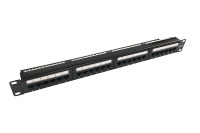 Profesyonel 24 Portlu 1U 19 İnç Entegre Korumasız Siyah Cat6 Altın Kaplama ANSI/TIA-568-C.2 Sertifikalı Ağ Patch Paneli