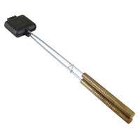 Gaufrier carré de haute qualité pour la friture en fonte Gaufrier pour tarte au feu de camp Gaufrier avec manche en bois