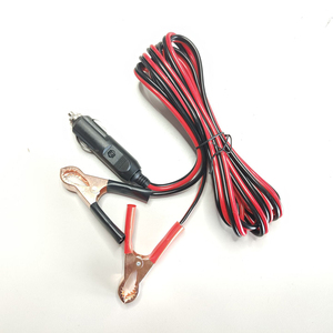 Copper Conductance Car <strong>Cigarette</strong> <strong>Lighter</strong> Charger With PVC Insulation <strong>DC</strong> Power Cable To Crocodile Clip